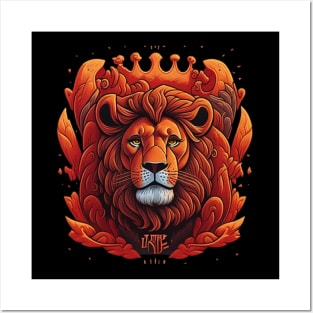 Lion face art Posters and Art